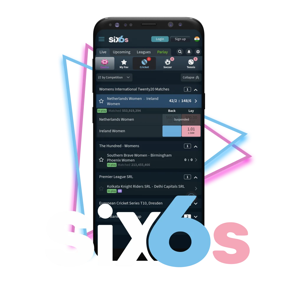 For sports betting and casino games choose Six6s.