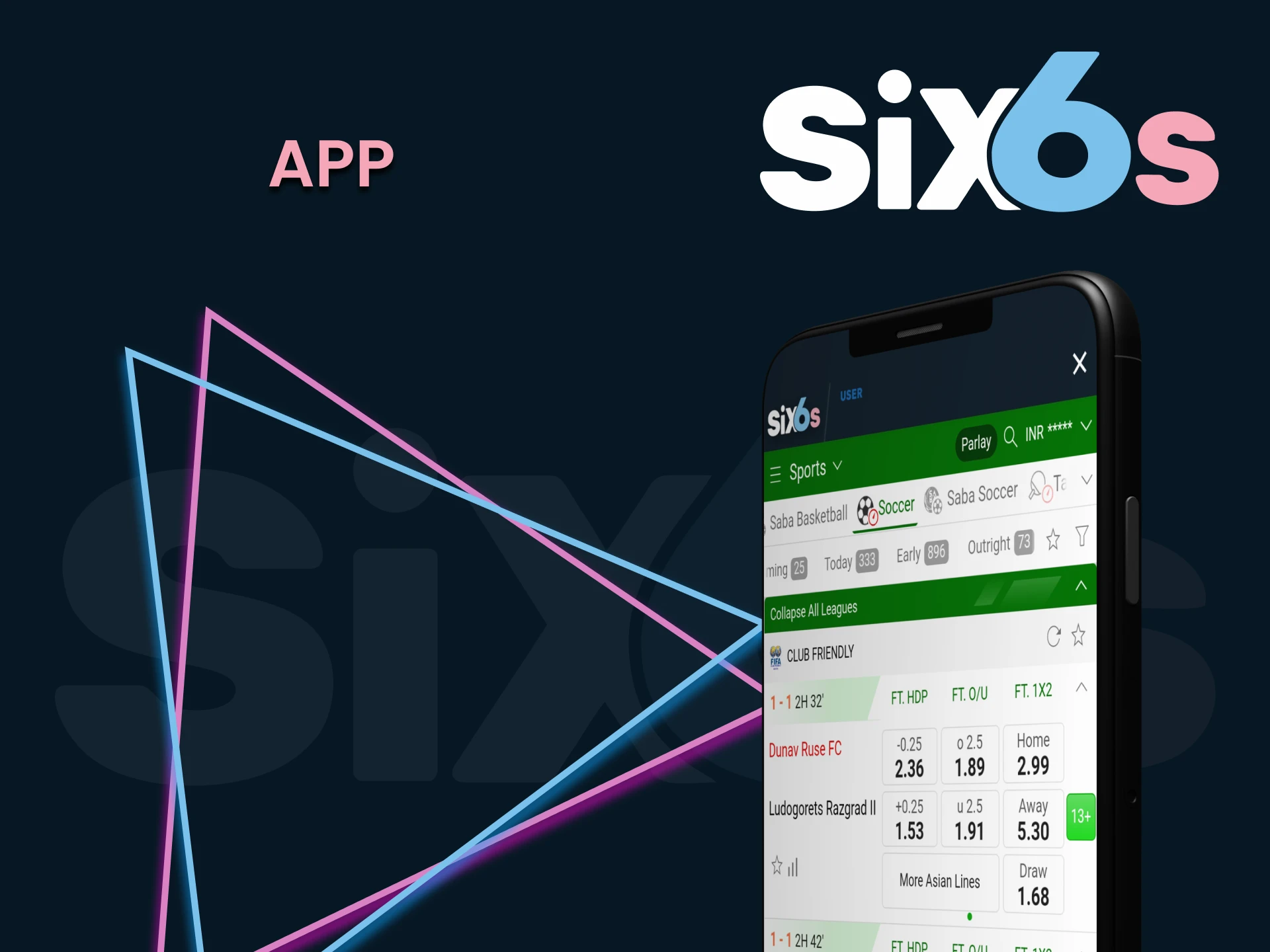 By downloading the Six6s app you can bet on football on your phone.